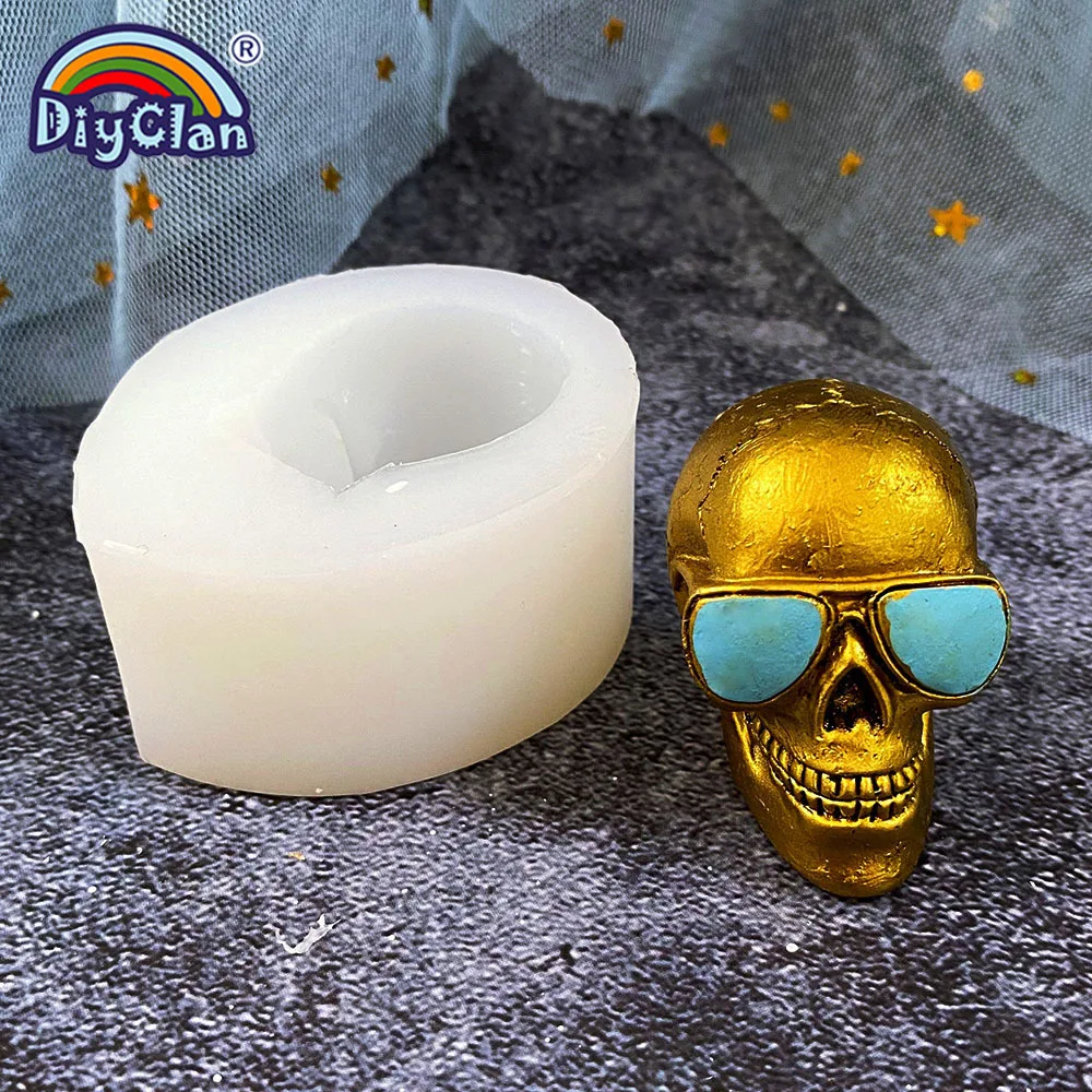 Skull Head Silicone Mold Summer Styles Halloween Fondant Cake Decorating Tools Chocolate Dessert Sugar Mousse Baking Mould