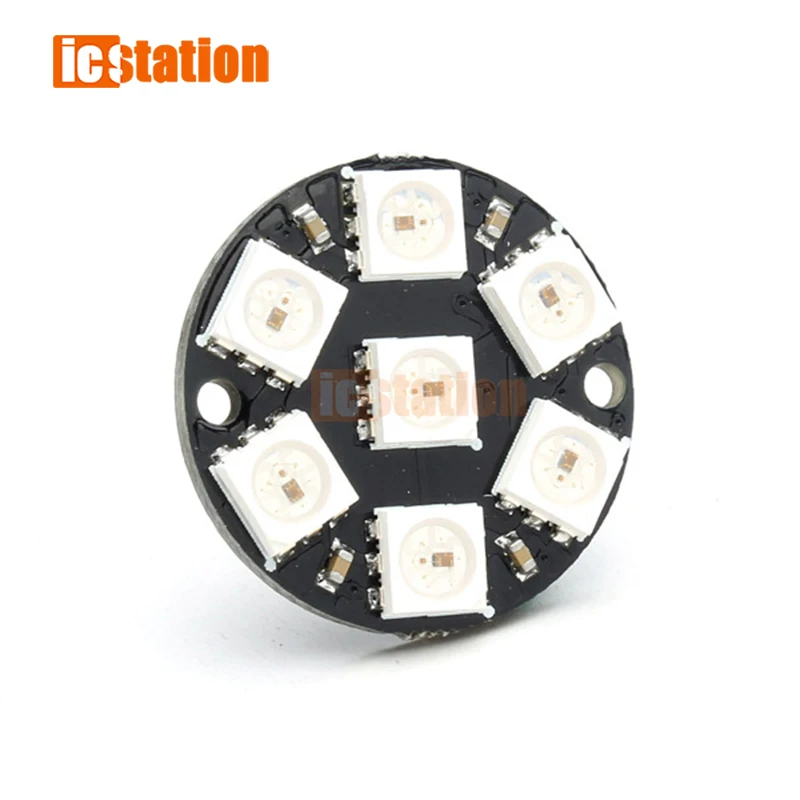 7 بت WS2812S 5050 RGB LED الدائري لمبة الديكور المستديرة مع السائقين المدمجة