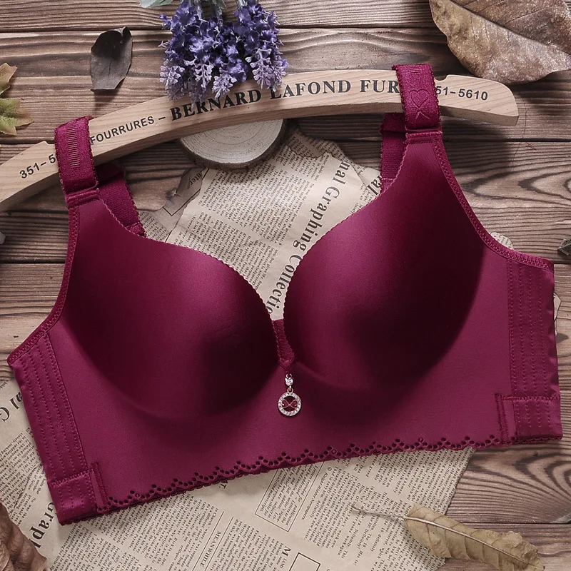 Sexy Lace Big Cup Bra for women wireless collection Adjustable push-up Bra Sutia Plus Size Big Bra 95 90 100 C D E