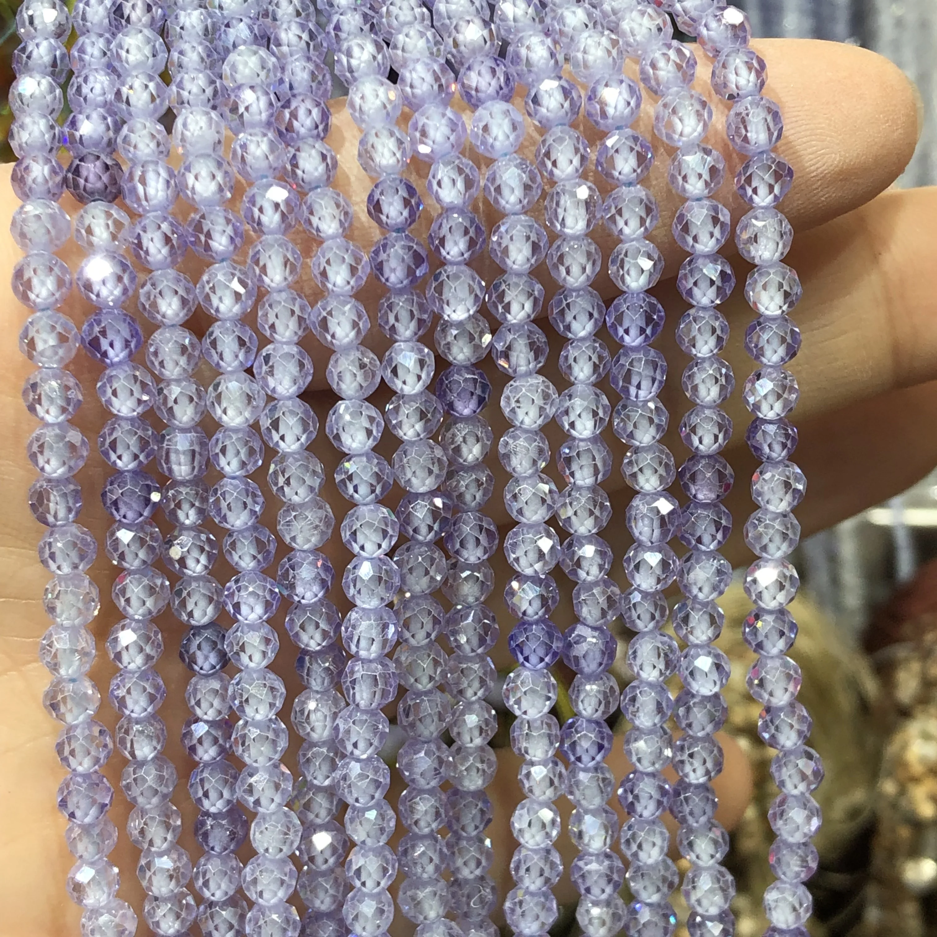 2/3/4M Purple Zircon Crystal Natural Faceted Tiny Seed Stone Beads For Jewelry Making Crafts Beadwork DIY Earring Accessories