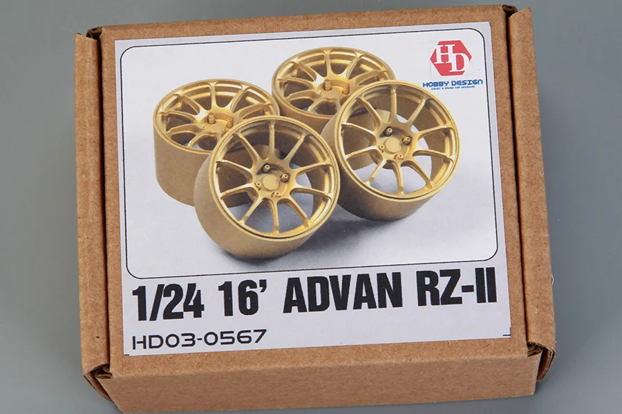 Hobby Design HD03-05671/24 16' ADVAN RZ-II Wheels (Resin Wheels) Model Car Modifications Hand Made Model