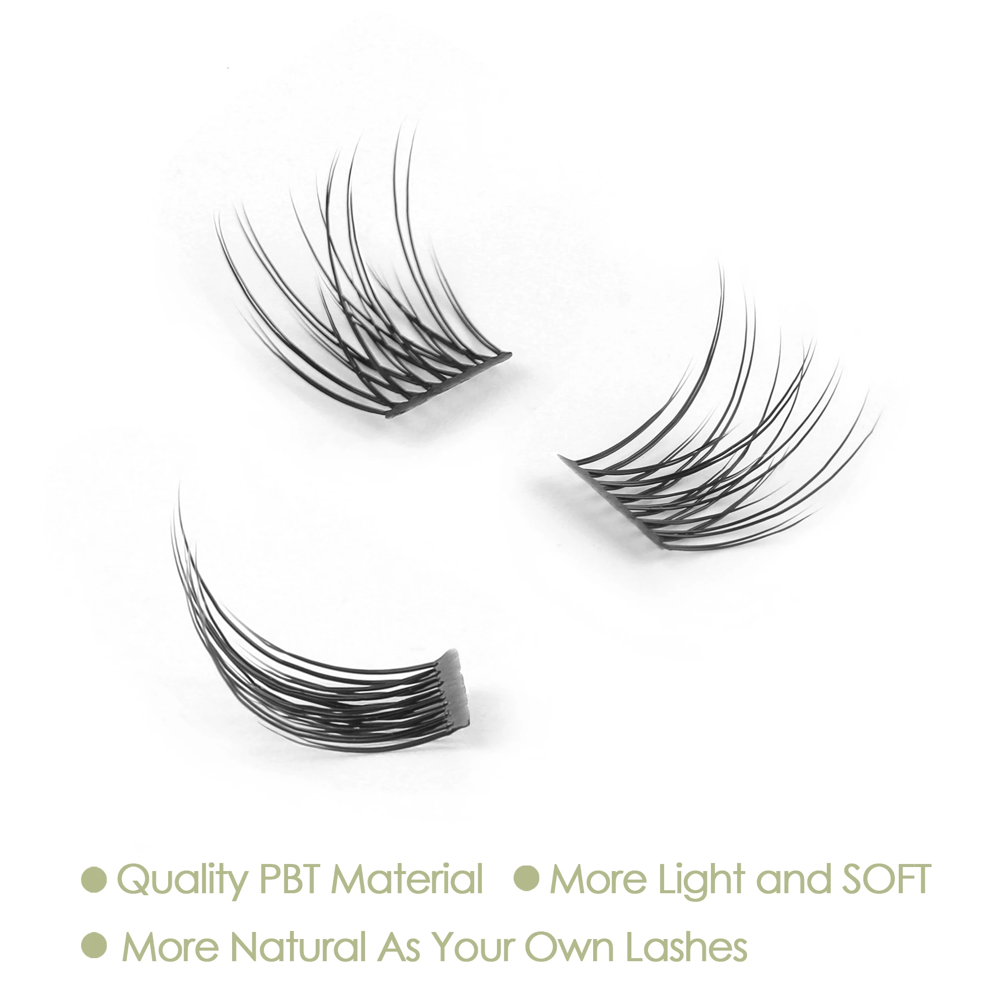 EASITENSION Natural Individual Bundles Eyelash Extension Professional 3D Volume Effect Faux Eyelashes Dovetail Cluster Lashes