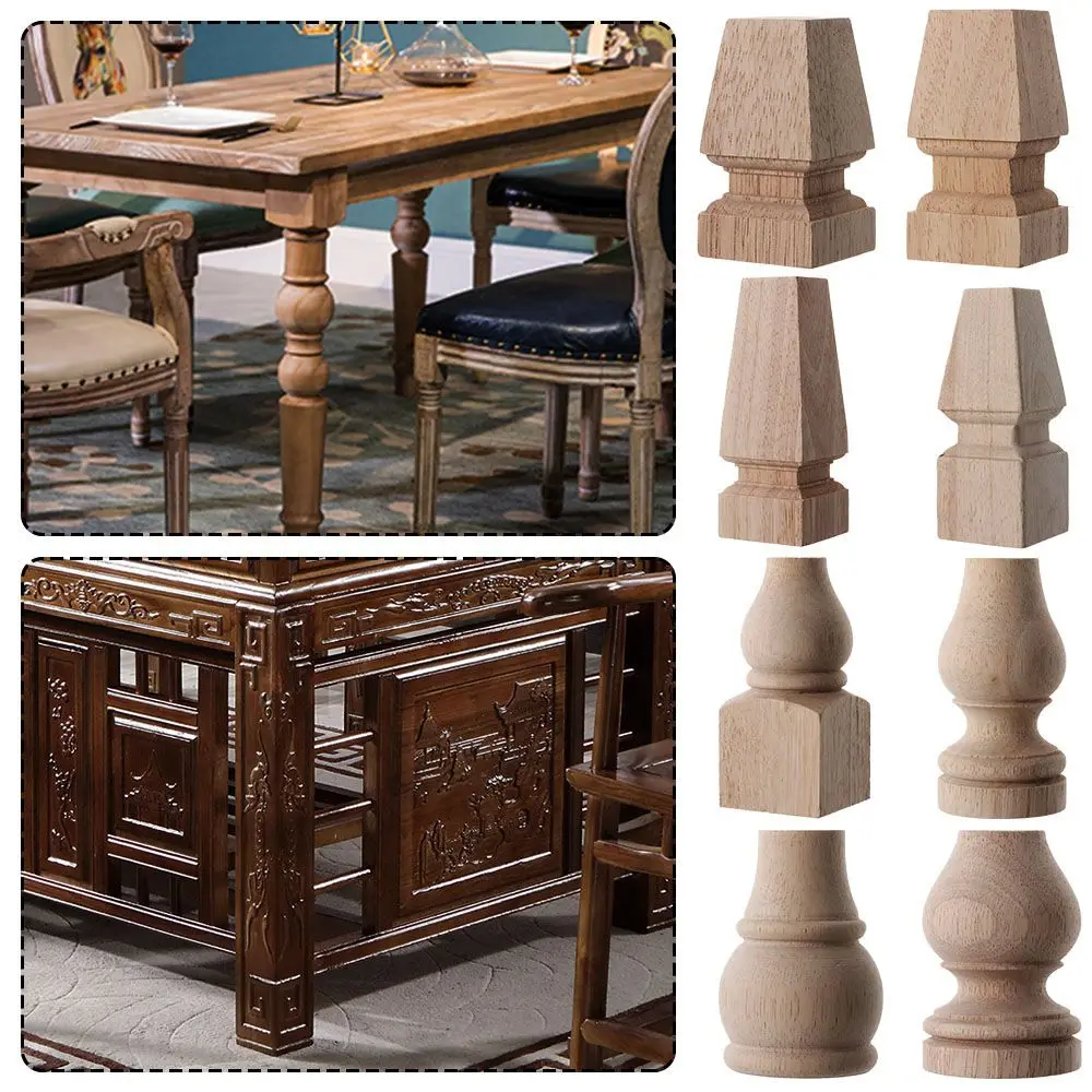 High Quality European Style Accessories Vintage Wood Carved Furniture Foot Legs Home Decor Cabinet Seat Feets image 3