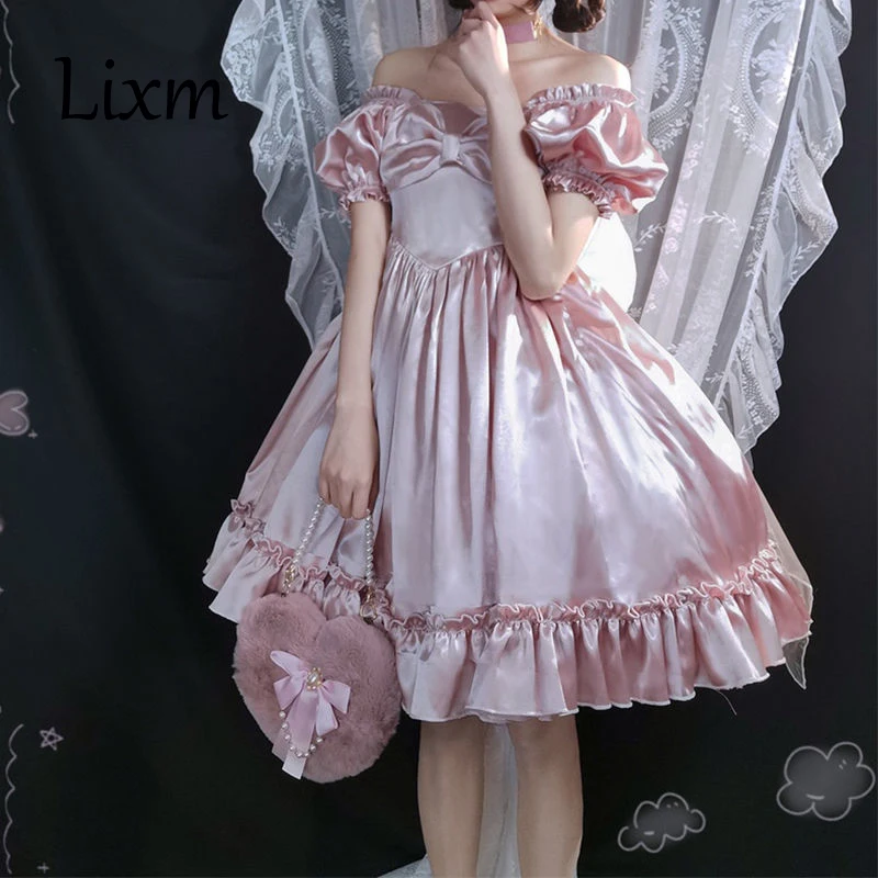 Sweet Vintage Palace Lolita Dress Princess Girl French Elegant Princess Bowknot Dress Victorian Gothic Dress Girl