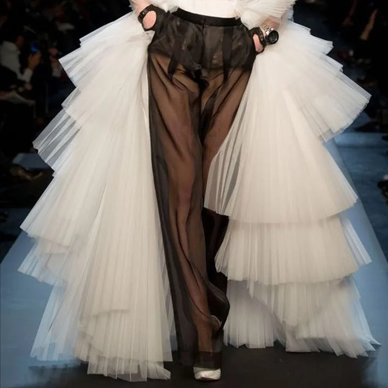 

New Arrival Fashion Tutu Skirts Womens Ruffle Tulle Fluffy Skirt Long Ivory Custom Made Color Size