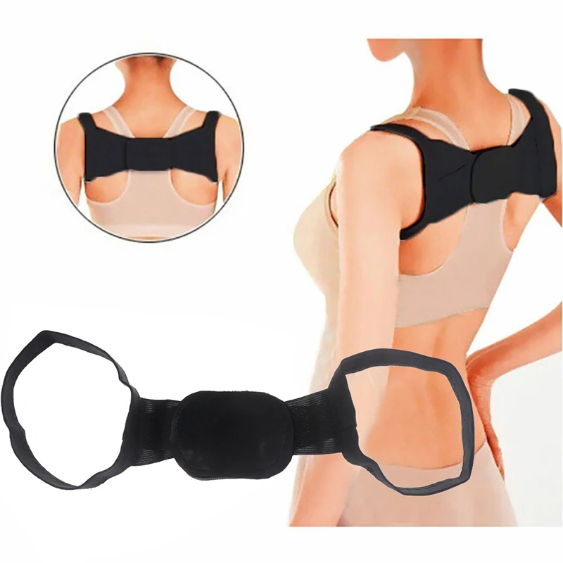 1Pc Unisex Invisible Back Shoulder Posture Corrector Massager Shapewear Chest Belt Back Shoulder Posture Corrector Black