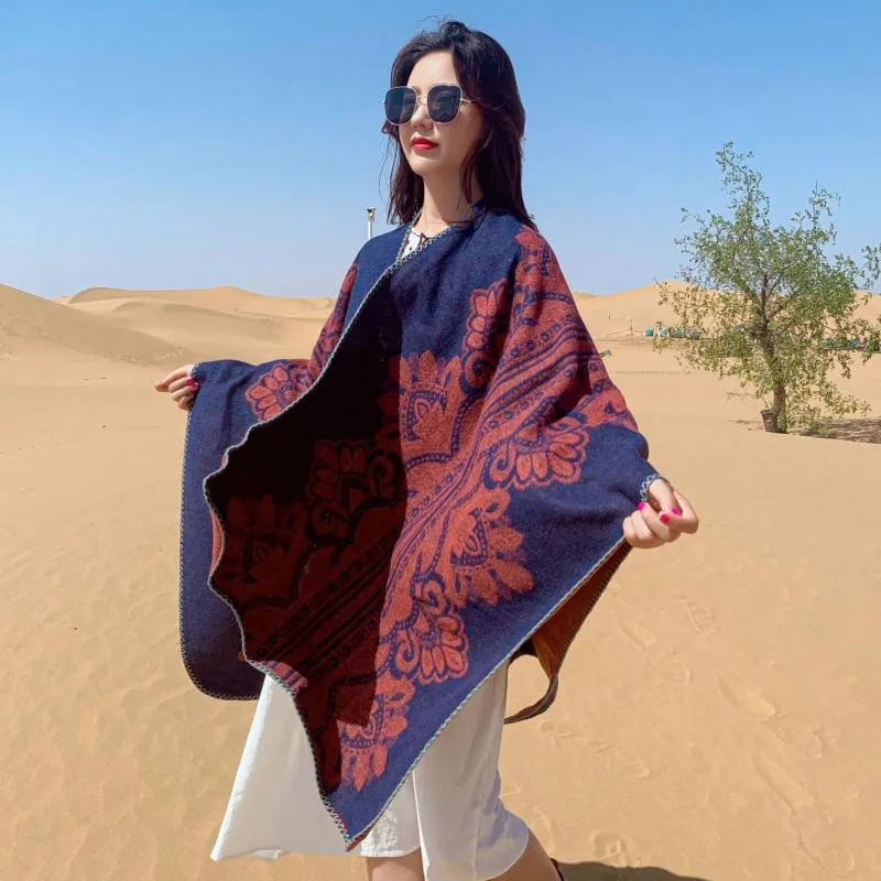 

2021 New Shawls Jacquard Pashmina Oversize Cape Women Soft Mujer Bufanda Artificial Cashmere Chal Muffler Echarpes Wrap