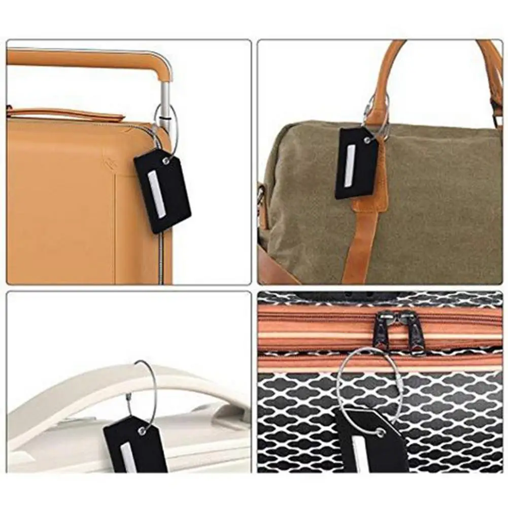 4pcs 가방 수하물 태그 라벨 가방 펜던트 실리콘 수하물 태그 핸드백 휴대용 여행 액세서리 이름 ID 주소 전화 태그