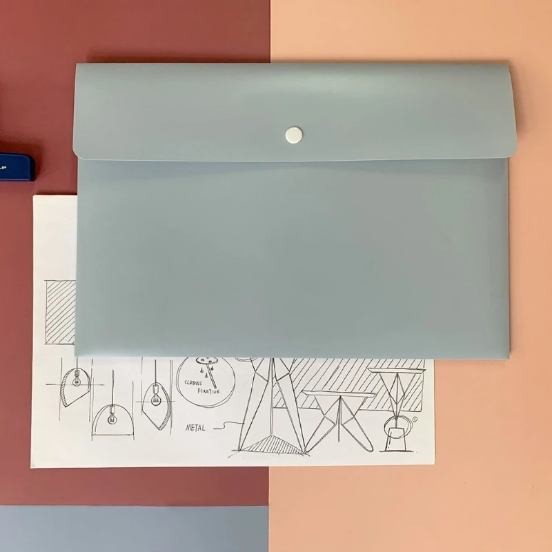 A4 Document File Envelopes Folder Lock Button Design Larger Capacity A4 File Organizer Bag Document Holder Waterproof