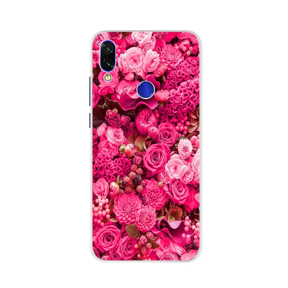Fashion Flowers Silicone Case For Xiaomi Redmi 7 Phone Case For xiaomi Redmi Note 7 S2 Note 5 Pro 5a Prime Cover Bumper Cases