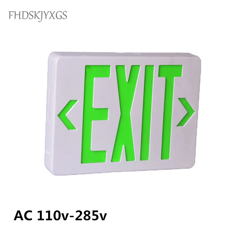 LED Exit Sign Ac110v/220V สีแดงสีเขียวทางออกฉุกเฉินไฟเพื่อความปลอดภัยคำเตือนโคมไฟสำหรับหลอดไฟโรงแรม mall School