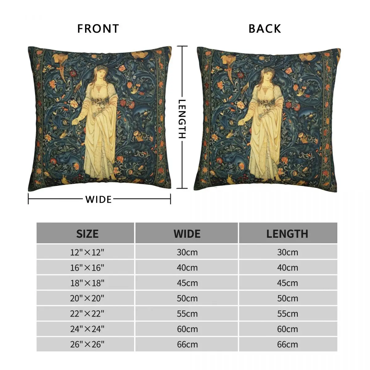 Lady Flora Greenery Forest Birds Square Pillowcase Polyester Linen Velvet Pattern Zip Decor Pillow Case Sofa Cushion Cover