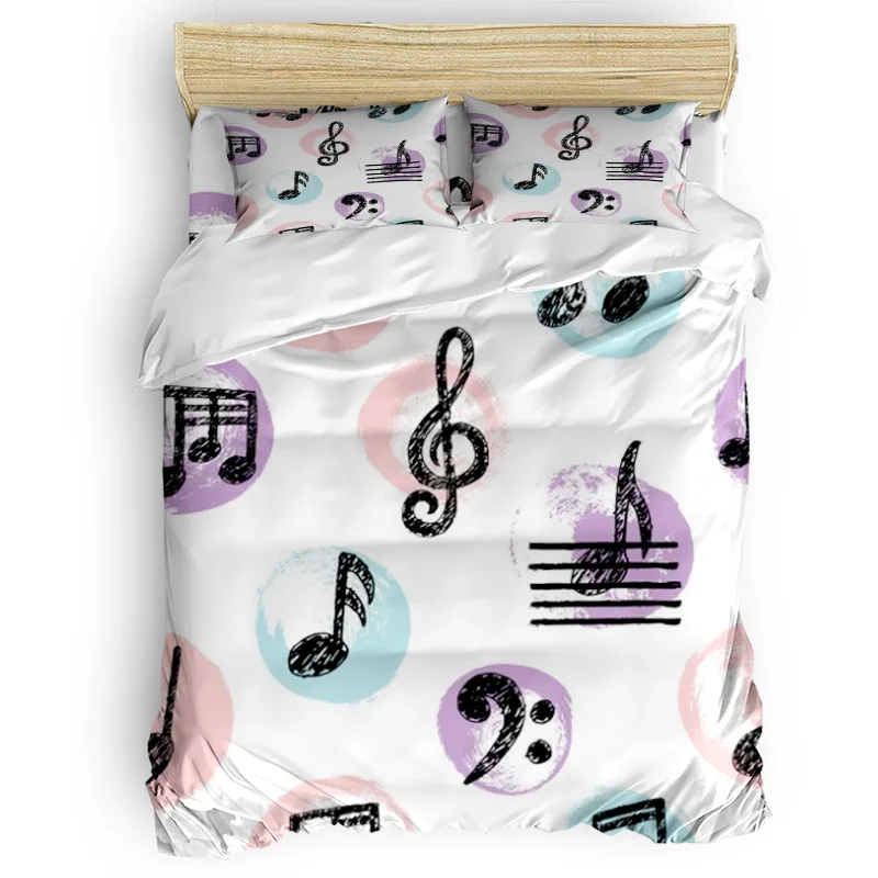 Hand Drawn Music Note Duvet Cover King Size Queen Size Quilt Cover Set Bedclothes Comforter Single Bedding Sets