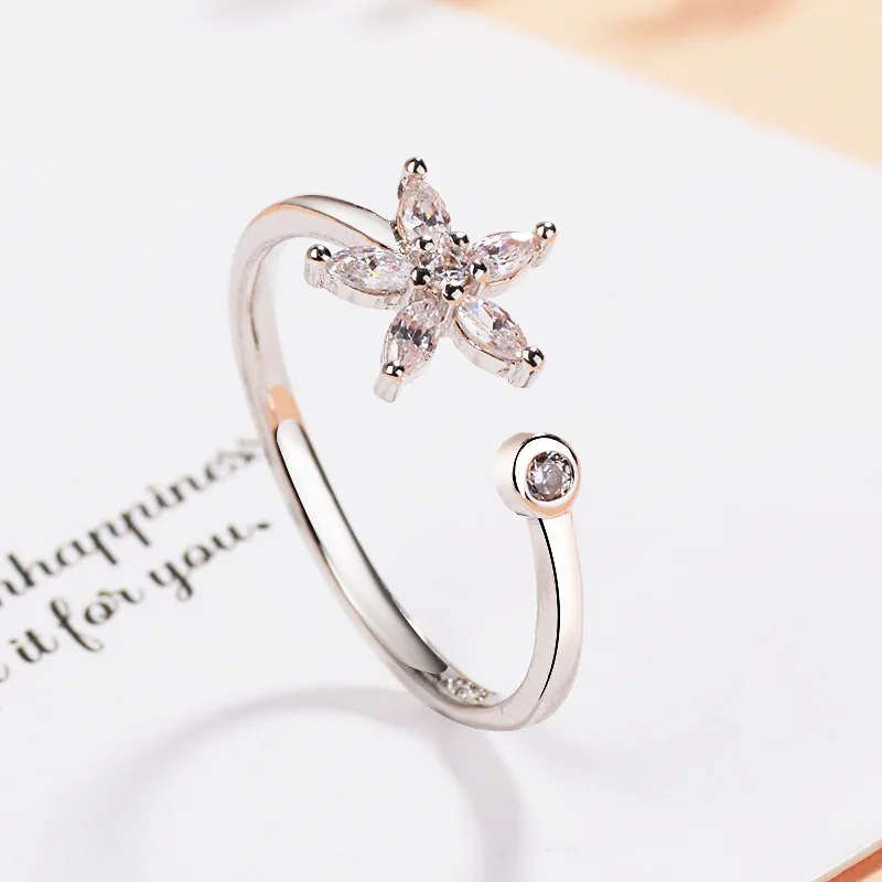 Versilberte Blütenblätter-Ringe für Frauen, süßer, schlichter, modischer, offener, verstellbarer Schmetterlingsring, Partyschmuck, Geburtstagsgeschenk – Detail 31