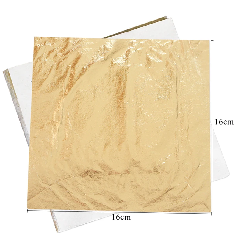 1000pcs #2.5 Copper Foil Imitation Gold Leaf 16cm for Art Craft Design Paper Gilding Wall Home Decoration Gilded Glitter Paper