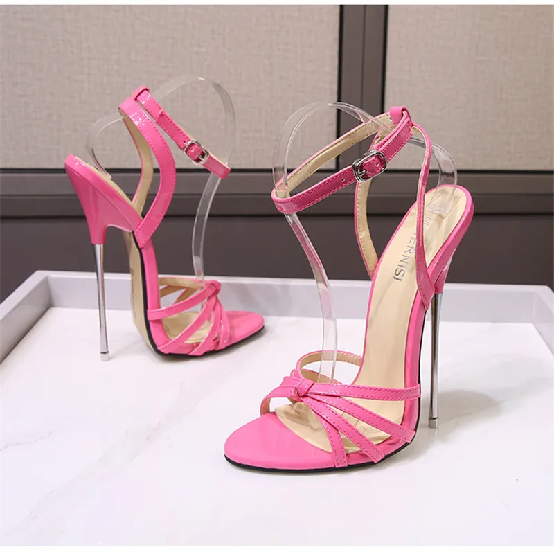 16cm Fetish Extreme High Heels Sexy Women Sandals Ankle Strap SM Cosplay Show Party Cross Dresser Drag Queen Unisex Shoes Plus