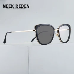 Women Blue Anti-Light Magnifier Glasses Ladies Computer Gaming Photochromic Reading Sunglasses Presbyopia Reader Sight Diopter
