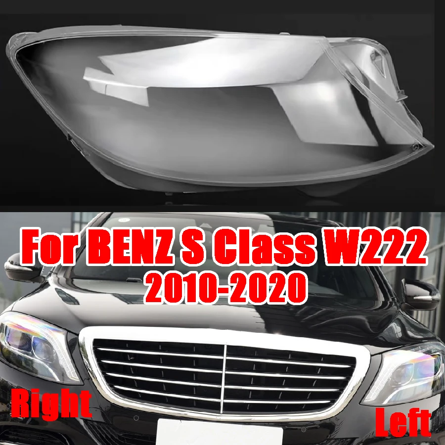 

1Pc Car Front Headlight Cover Headlamp Lampshade Light Glass Lens Shell Cap For Benz S Class W221 2010-2013 W222 2018-2020