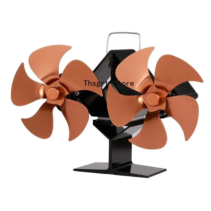 New Mini Thermal Power Stove Fan Small 8-Blade Fan Eco-Friendly Quiet Fan Home Efficient Heat Distribution