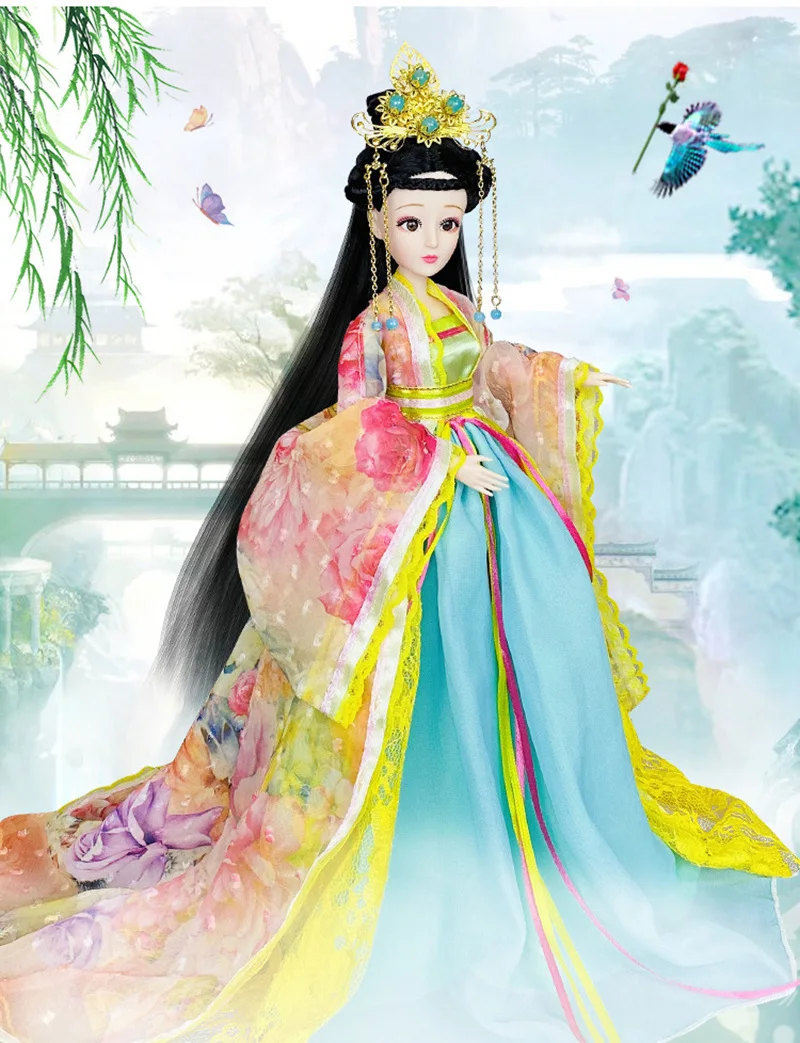 

1/6 Scale 30cm Ancient Costume Flower Fairy Dress Doll Joints Body Vinyl Princess Dolls Model Kids Toys Birthday Gift For Girls