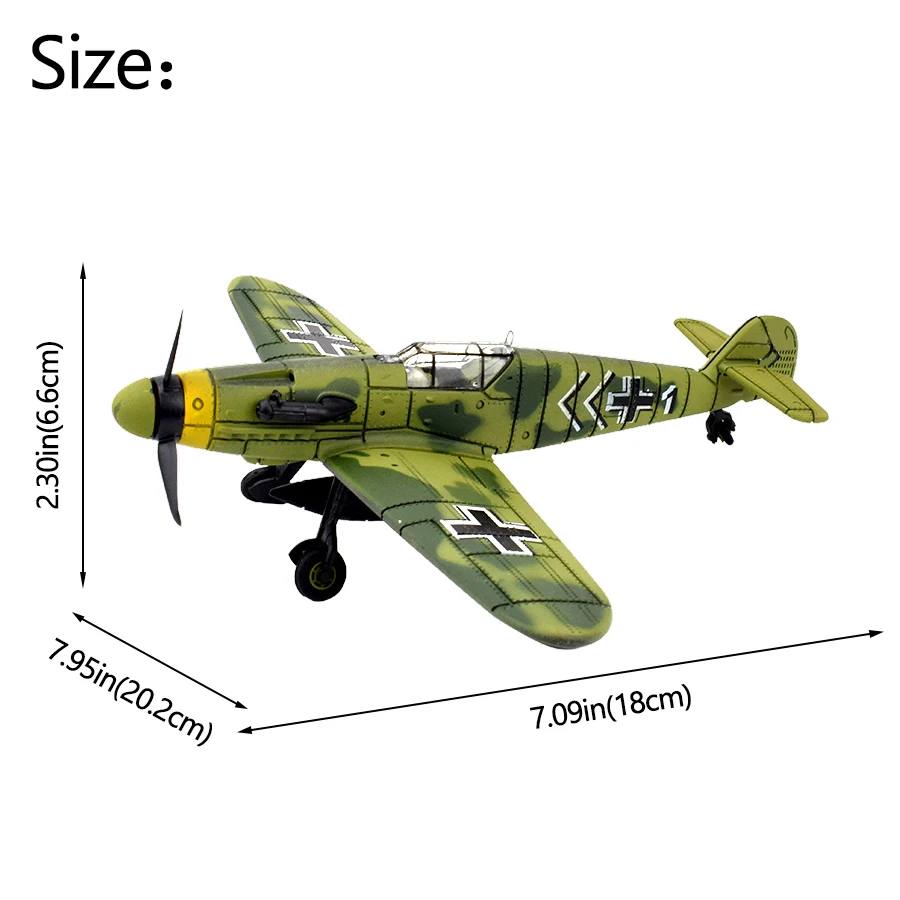 1/48 Scale Assemble Fighter Model Kits Toys For Children DIY Military Aircraft Diecast War-II BF-109 Educational Toys For Kids