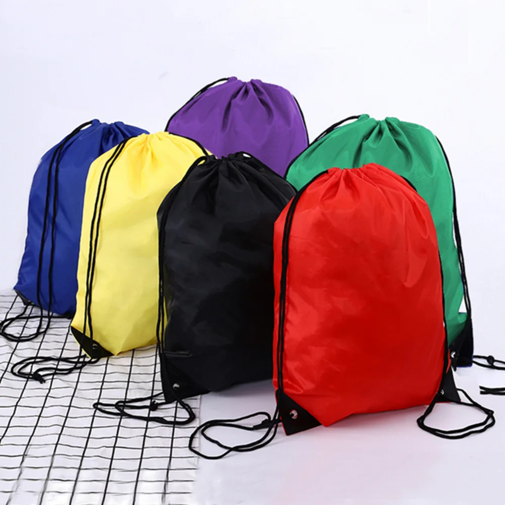 Nylon Drawstring Rucksack Bag Swimming School PE Kit Students Backpack Waterproof Sport Gym Traveling Kids Adults Fitness