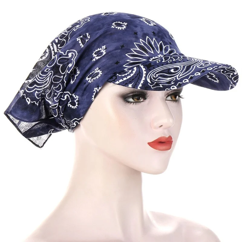 KepaHoo Outdoor Windproof and Sunscreen Turban Hat for Women Floral Print Headscarf Bonnet Female Head Wraps Turbante Mujer