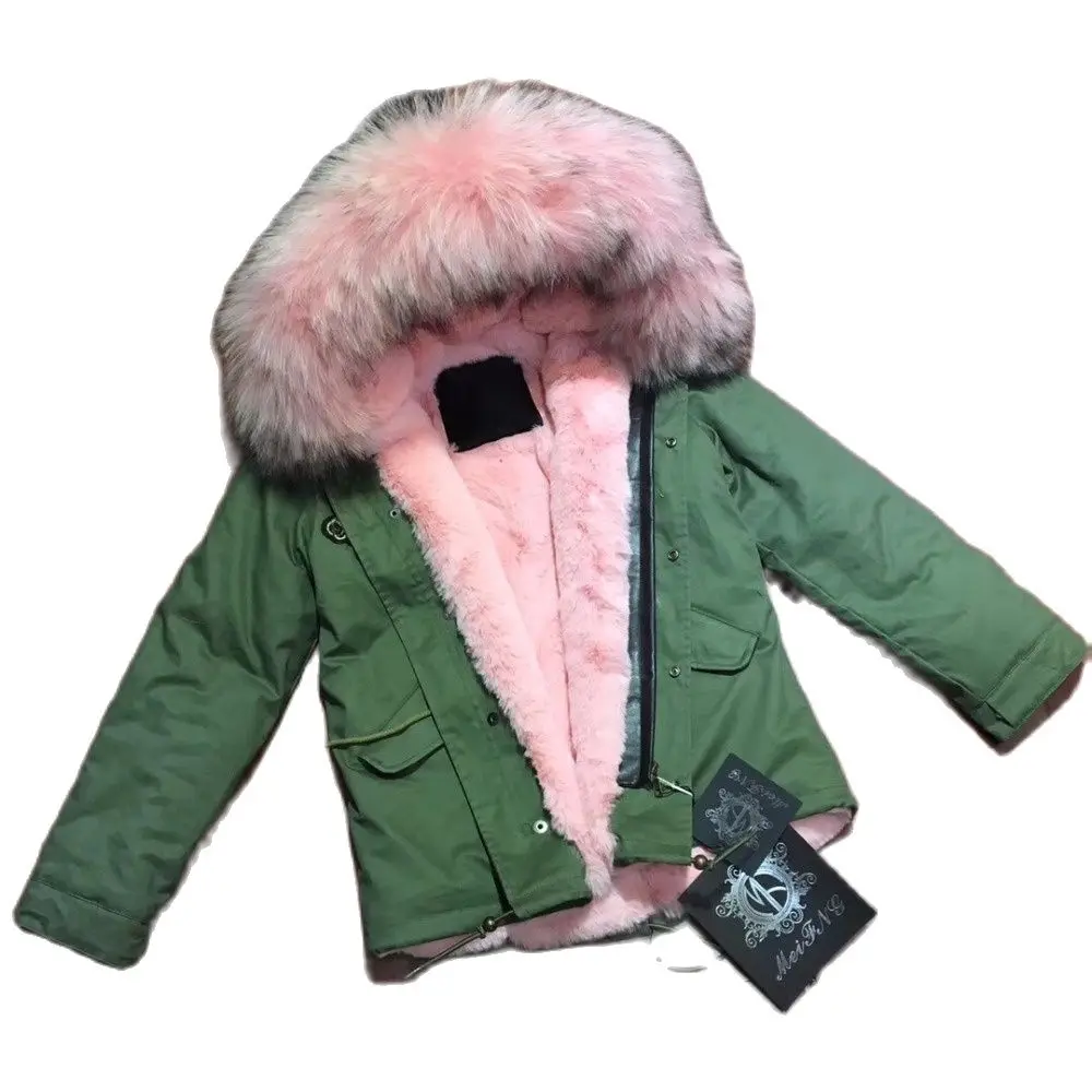 

Fashion Beads Ligh Pink Fur Parka Mr Mrs Winter Fur Style Short Jacket Outer Warm Fur Lined Wear