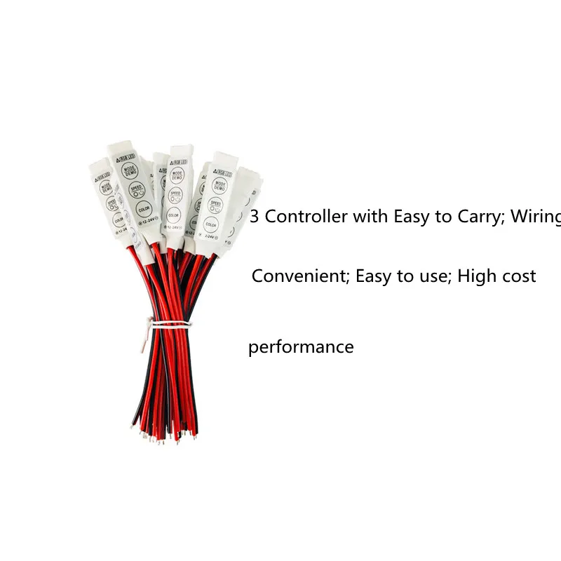 DC 12V-24V 12A 3Keys LED Rgb Mini Driver  Controller Dimmer For Rgb 5050/3528/2835/5730/5630/3014 SMD LED Room Strip Lights