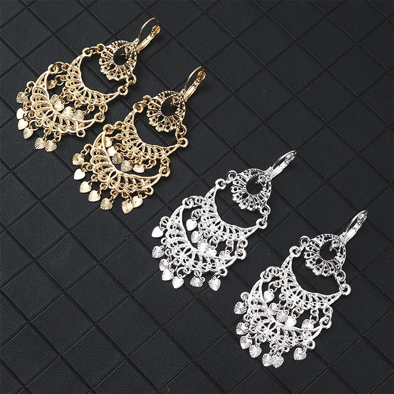 Algeria Caftan Wedding Gold Color Earring Fashion Jewelry Moon Shape Alloy Ear Jewelry