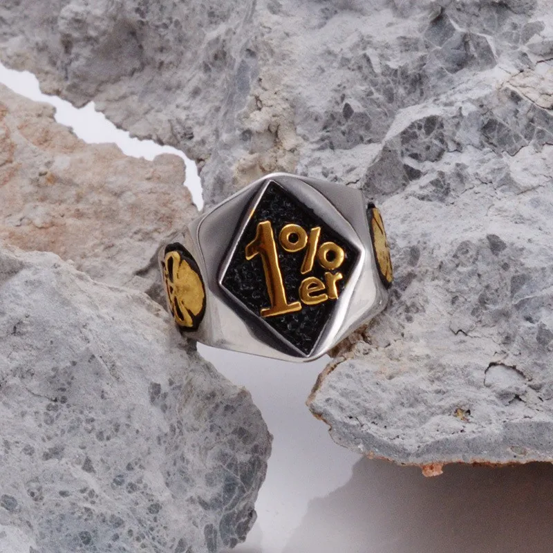 Silver color Gold color Men's 316L Stainless Steel 1%ER Motorcycle Club Skull Biker Ring US Size 7-15