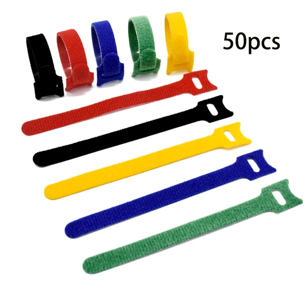 50Pcs/100Pcs Releasable สายพลาสติกสี Reusable Cable Ties ห่วงไนลอนห่อซิป Bundle Ties T-ประเภทสายผูกลวด