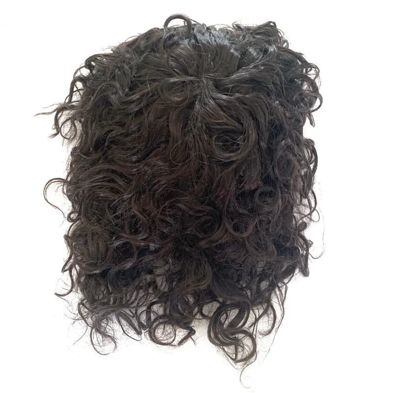 Thin Skin Base Men Toupee Always Wave Hair Human Remy Hair Curly Texture