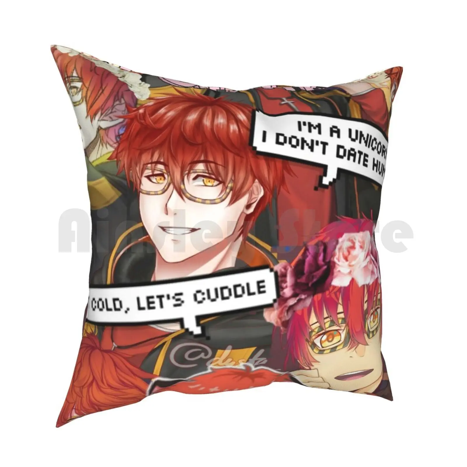 Mystic Messenger 707-Tumblr Style Pillow Case Printed Home Soft DIY Pillow cover Anime Weeb Weeaboo Mystic Messenger Mysme