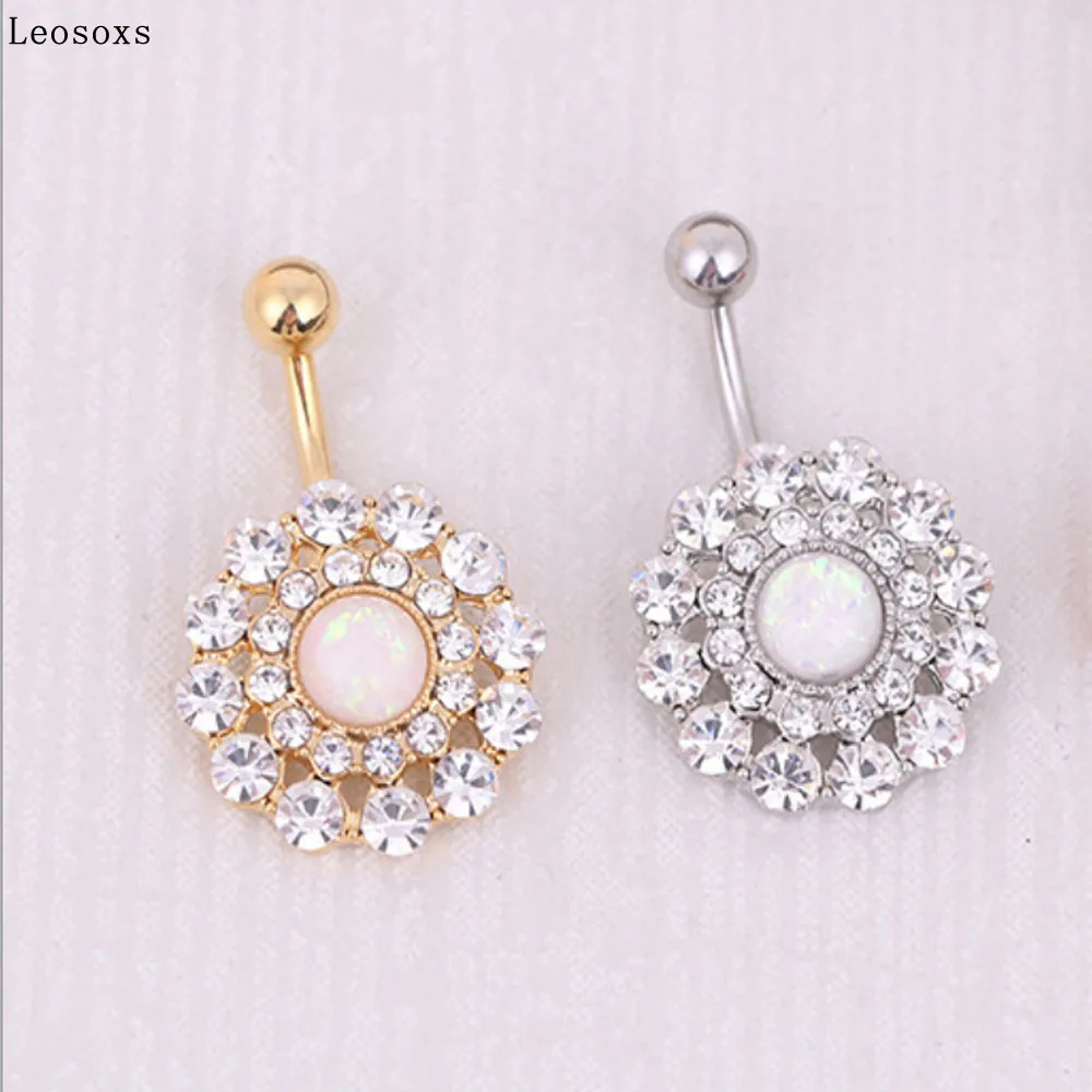 Leosoxs 1 Pcs European and American Hot-selling New Belly Button Ring, Sun Flower Umbilical Nail, Piercing Jewelry Hot Sale