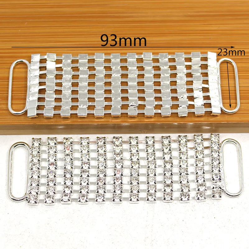 New 2Pcs/Lot 93mm Connectors Crystal Swimming Rhinestones Bikini Buckles Decoration Crafts DIY Sewing Accessories