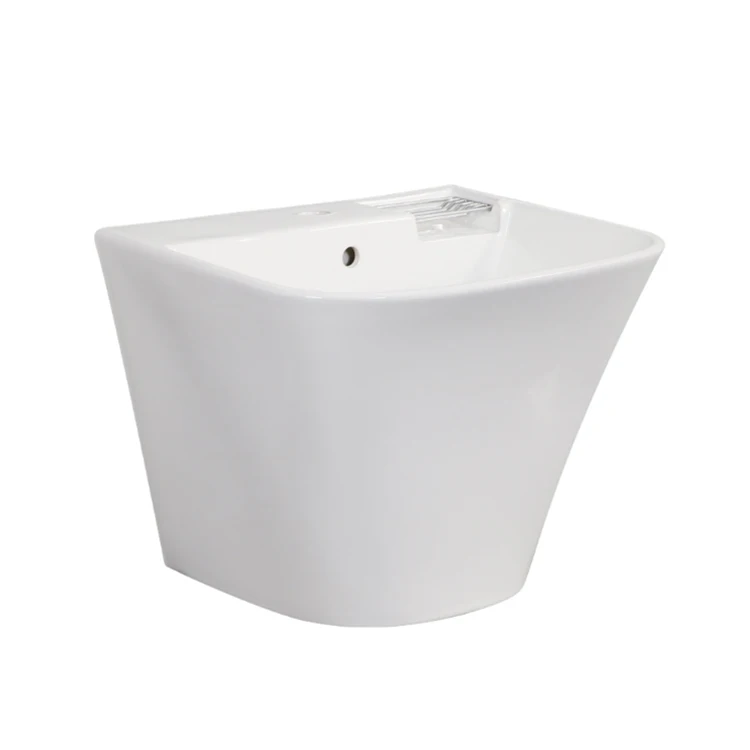 Integrated bathroom ceramic wall mounted wash basin wall mounted wash basin with soap holder