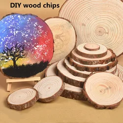 Rodajas de madera redondas de pino Natural sin terminar, círculos con discos de tronco de corteza de árbol, manualidades DIY, pintura de fiesta de boda, 2-22cm de espesor, 1 paquete