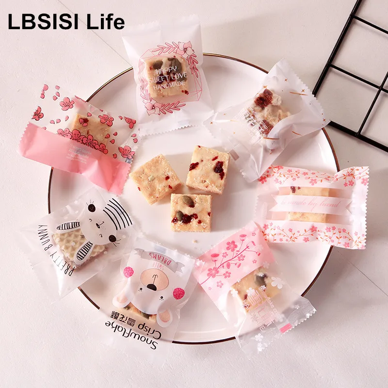 

LBSISI Life 100pcs 7*10cm Candy Cookie Bags Heat Seal Snacks Packing Nut Snowflake DIY Biscuits Christmas Birthday Wedding Party