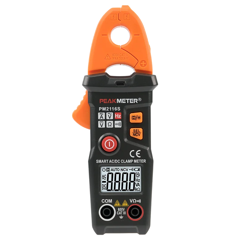 

PEAKMETER PM2116S smart Clamp Multimeter Mini Non-contact voltage AC/DC Digital Current Meter Multimeter Measuring Tool 600V