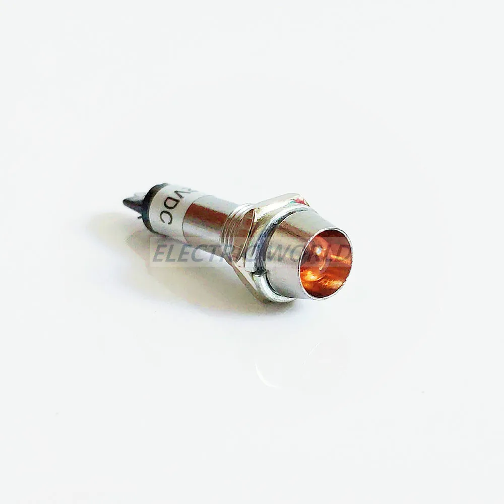 8mm metal Indicator lights no wire 12V 24V 220v power signal lamp LED indication waterproof Signal lamp mini indicator light