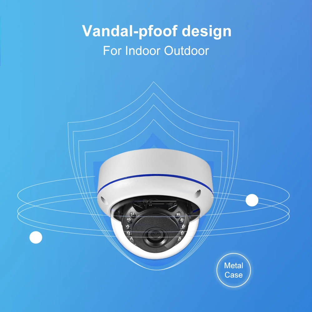 Imagem -03 - Gadinan-câmera ip de Segurança Dome com Visão Noturna Infravermelha Vigilância por Vídeo Super hd para Nvr 4k Áudio 48v Poe dc 12v 8mp Poe