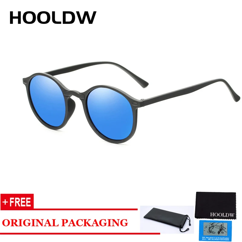 HOOLDW Vintage Women Polarized Sunglasses UV400 Men Retro Round Small Sun Glasses Male Driving Goggle Eyewear Gafas de sol