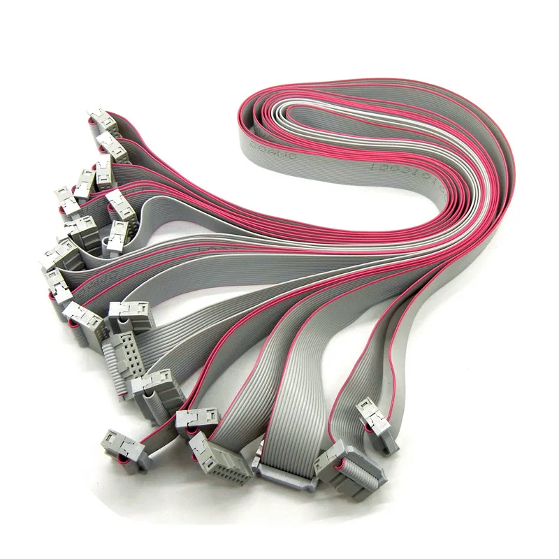 5pcs 100cm 80cm 60cm Length Ribbon Cable 16p 2.54mm Pitch Extension Grey 1 Meter Long LED Display Flat Cable Data Wire