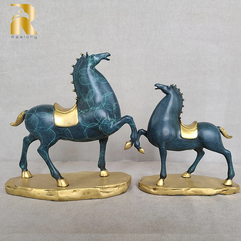 Bronze Horse Statue Real Bronze Casting Horse Sculpture Animal Statues And Sculptures Figurines For Interior Home Decor Gifts