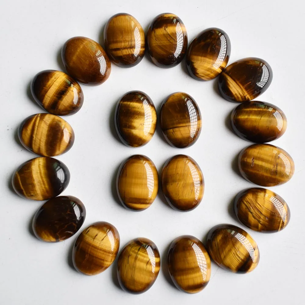 Großhandel mit hochwertigen natürlichen Tigeraugenstein Ovalen Cabochon-Perlen für die Schmuckherstellung, kostenloser Versand. – Detail 6