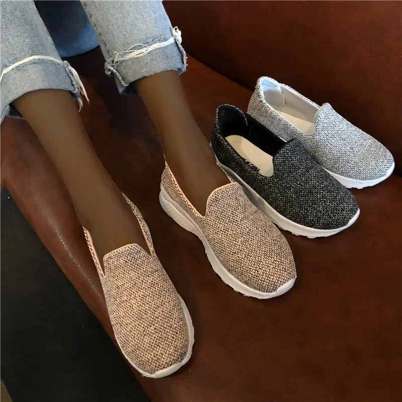 Fast Shipping Sneakers Women Slip On Mesh 2020 New Summer Flat Shoes For Woman Plus Size 41 42 43 Comfrotable Sport Shoes