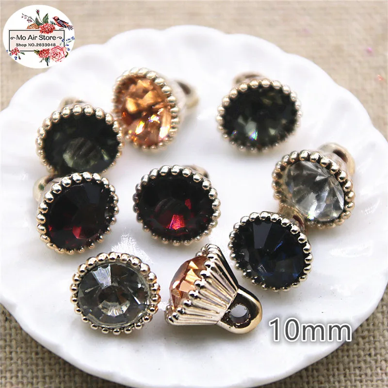 20pcs 10mm round multicolor rhinestones Buttons Home Garden Crafts Cabochon DIY Accessories