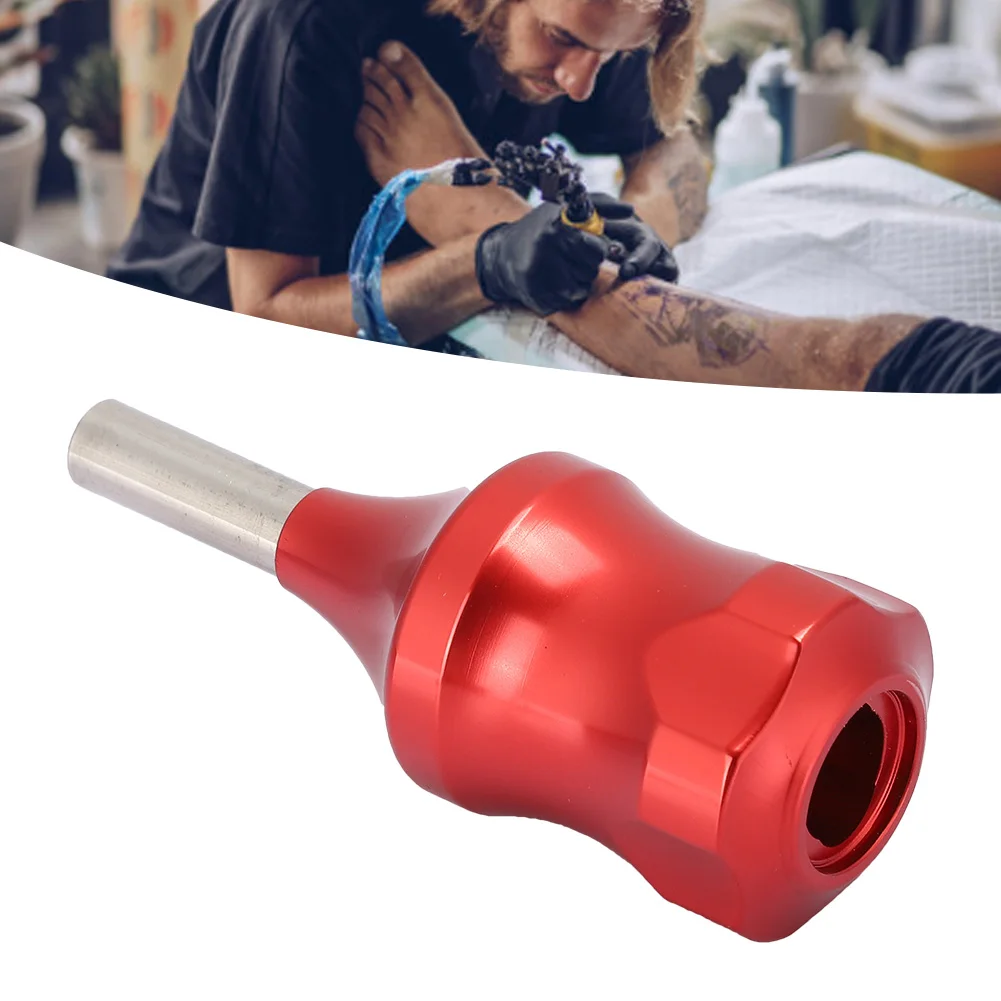 Professional 30mm Aluminum Alloy Tattoo Grips Tube Cartridge Needle Tattoo Grip Alloy Non-Slip Tattoo Machine Kit Handle(Red )