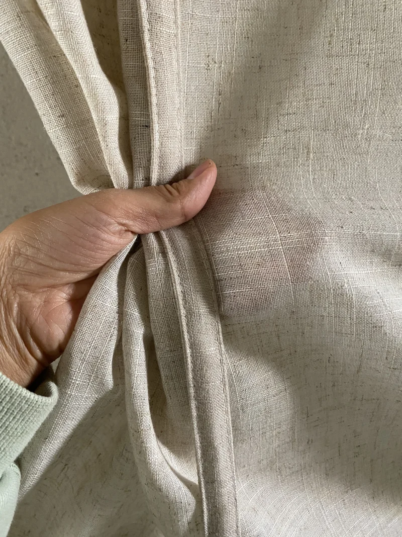 Pastoral Cotton Linen Pull-up Blackout Curtains, Grey Vintage Lifting Roman Curtain, Finished Cafe Rolling Cortinas Window Decos